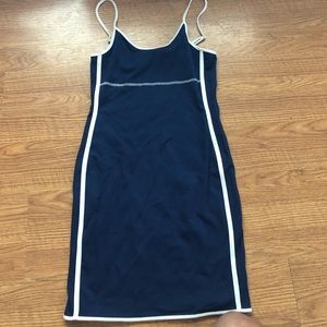 Navy blue mini dress with white lining
